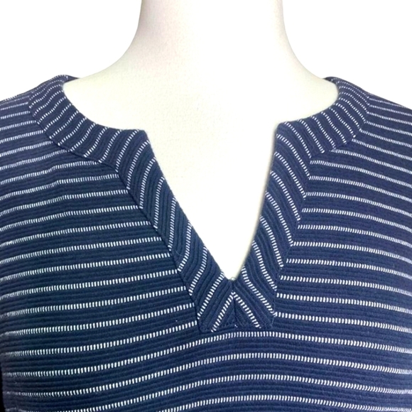 J. Jill Navy Cotton Striped Midi Dress - Picture 3 of 9